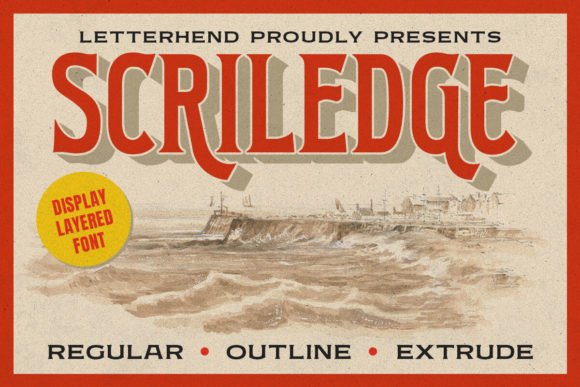Scriledge Font: Vintage 3D Display