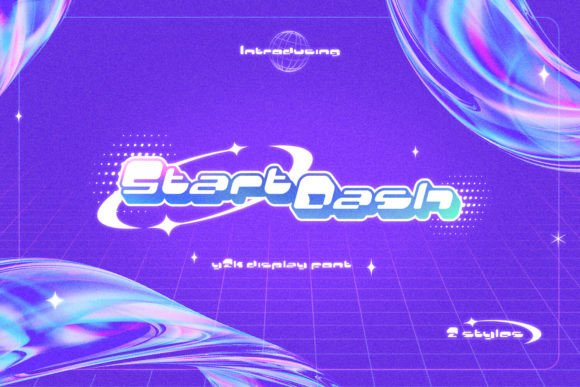 Start Dash: A Y2K Display Font for Retro Campaigns